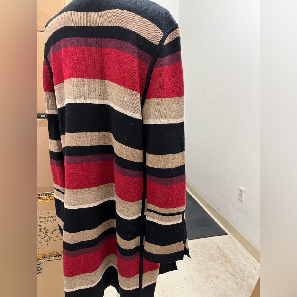 CHICOS LONGER CARDIGAN SWEATER, SIZE 0